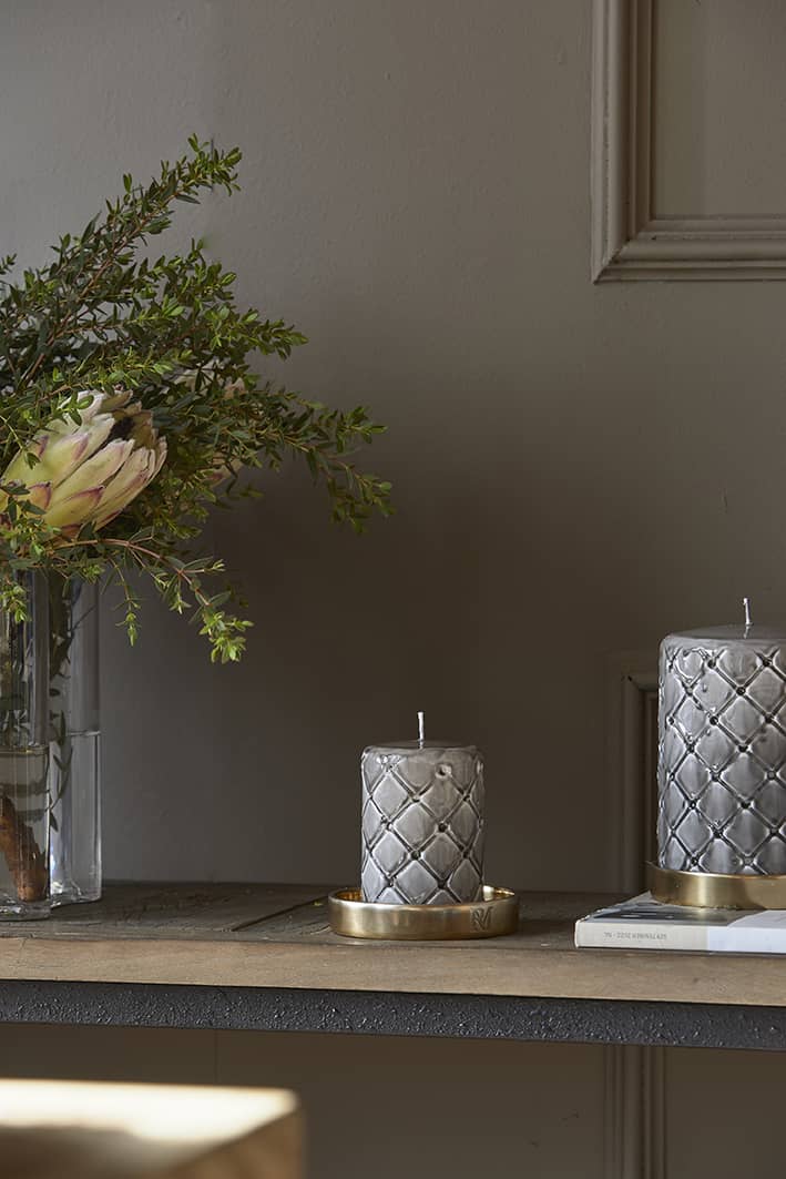 Pillar Candle Padded flax 7x10 - Bilde 4