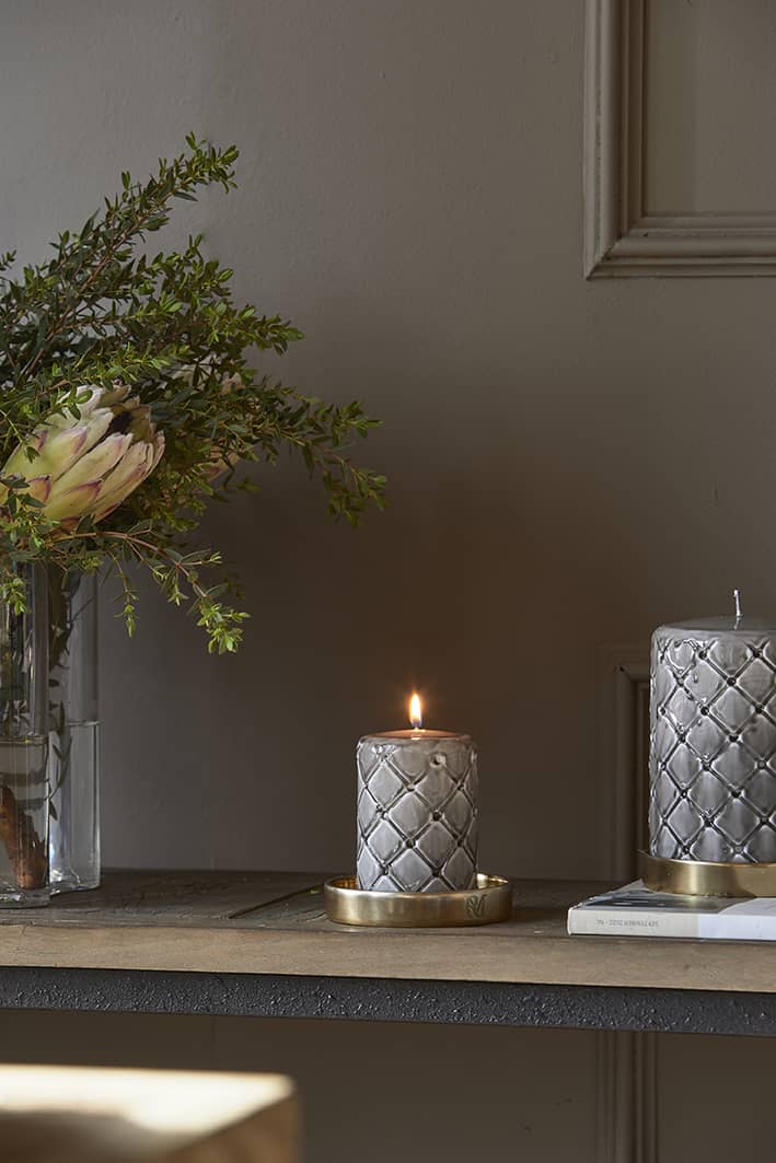 Pillar Candle Padded flax 7x10 - Bilde 5