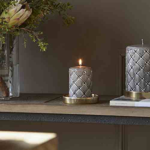 Pillar Candle Padded flax 7x10