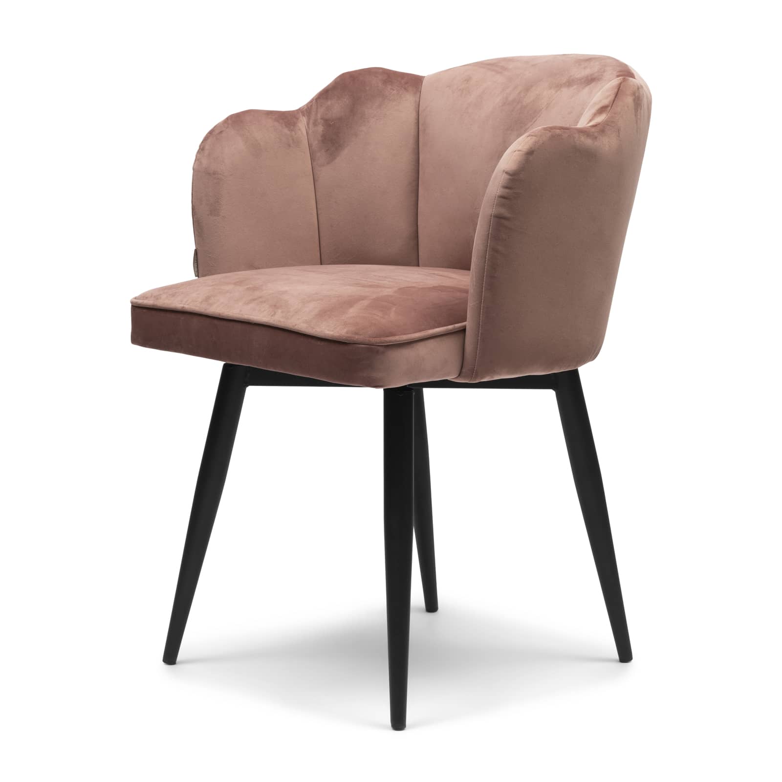 Dauphine Dining Armchair Turning Leg, velvet III, rosé stain