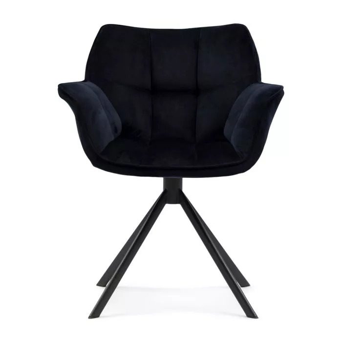 Carnaby Dining Armchair Turning Leg, velvet III, indigo