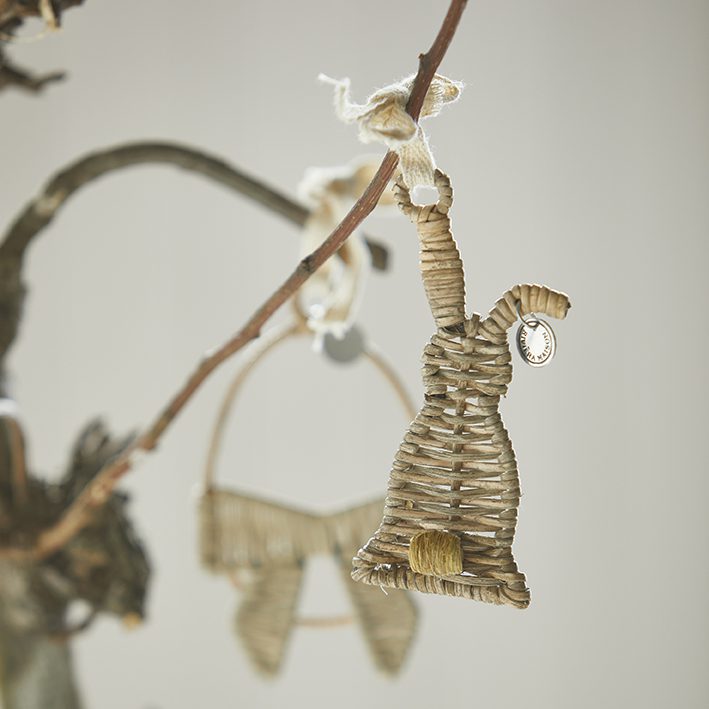 Rustic Rattan Lovely Bunny Ornament