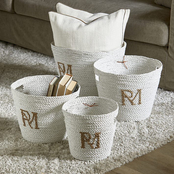 RM Monogram Basket Set Of 4 pieces