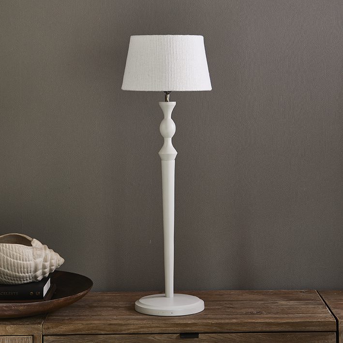 Linen Taper Lampshade white 25x15