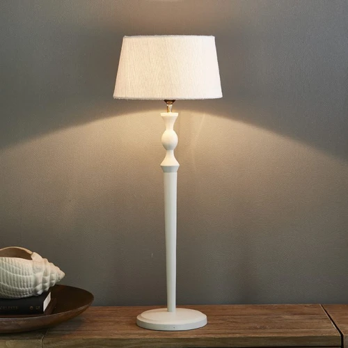 Linen Taper Lampshade white 30x17