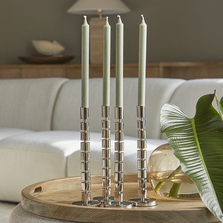 Dinner Candle green 4 pieces - Bilde 3