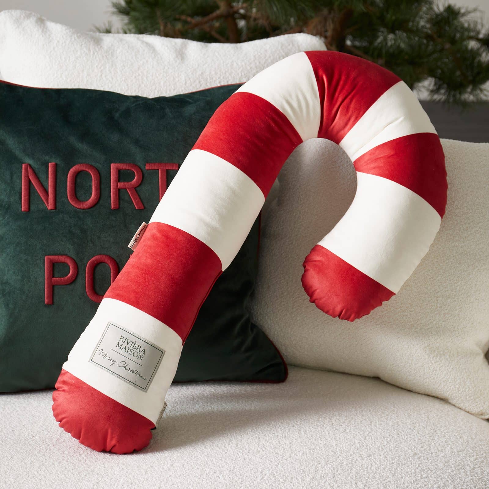 Candy Cane Wishes Box Pillow