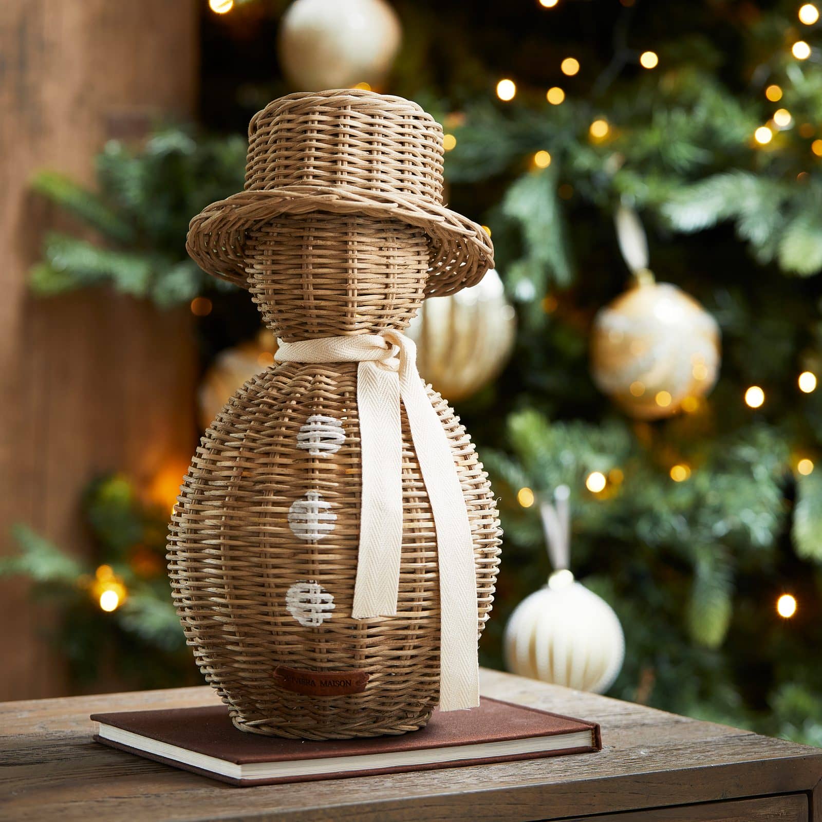 Rustic Rattan Snowman L