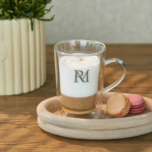 RM Double Wall Monogram Glass L