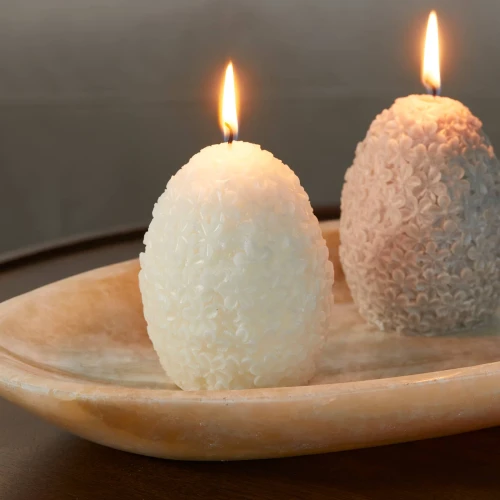 Flowers Candle white