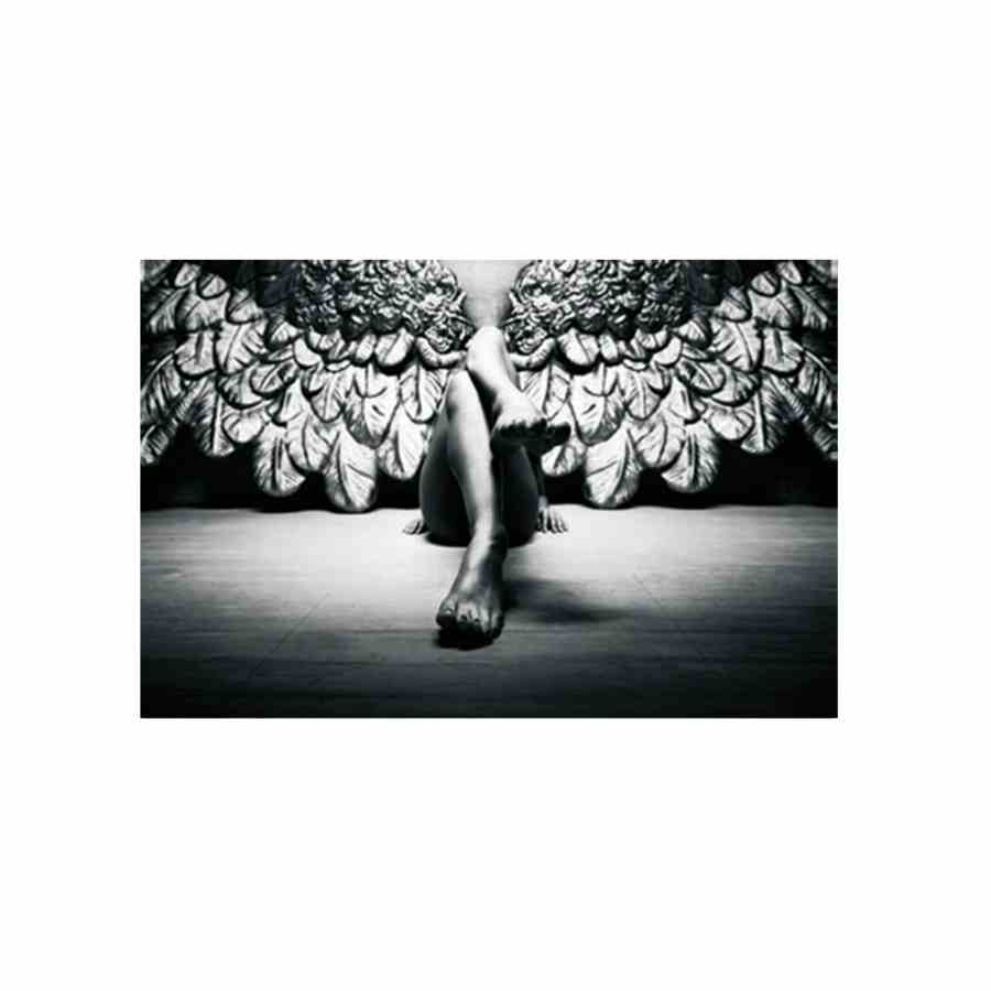 Bilde av Glass picture lady with angel wings