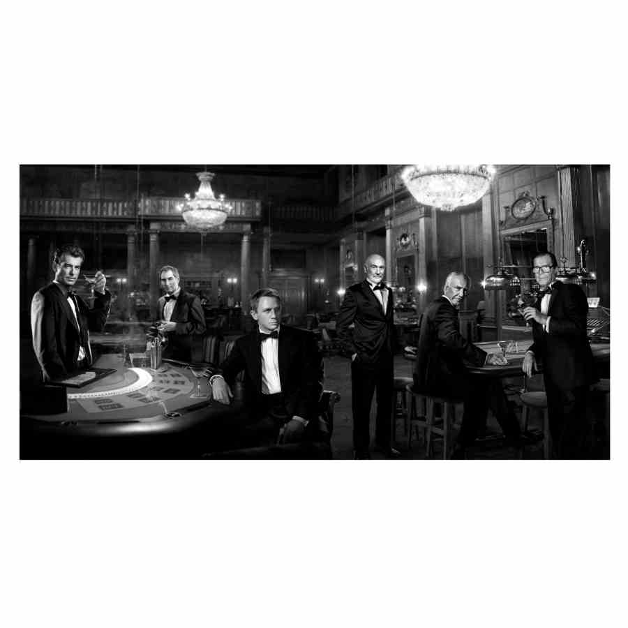 Bilde av Glass picture All James Bond actors