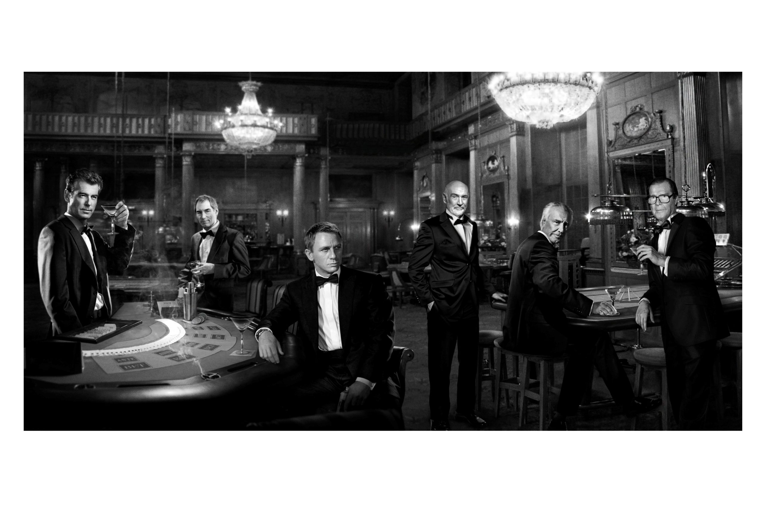 Bilde av Glass picture All James Bond actors
