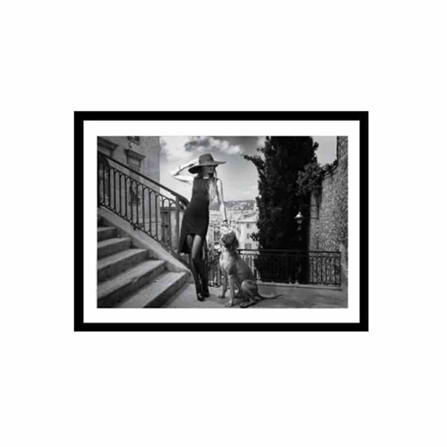 Bilde av Glass picture w/frame Lady & Dog