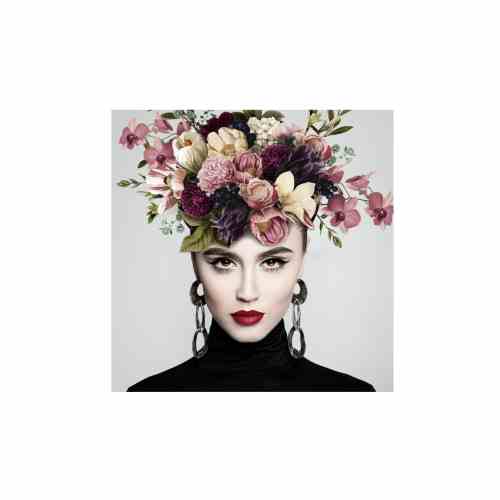 Bilde av Glass picture Girl with flower No. 2