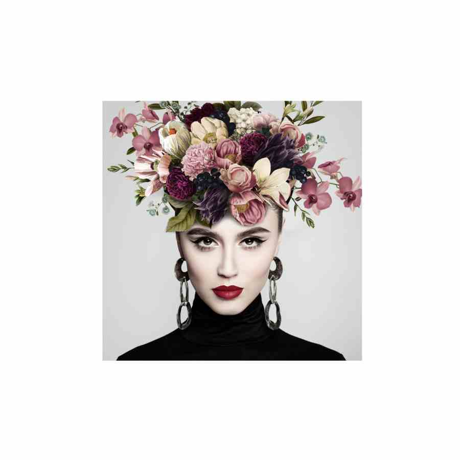 Bilde av Glass picture Girl with flower No. 2