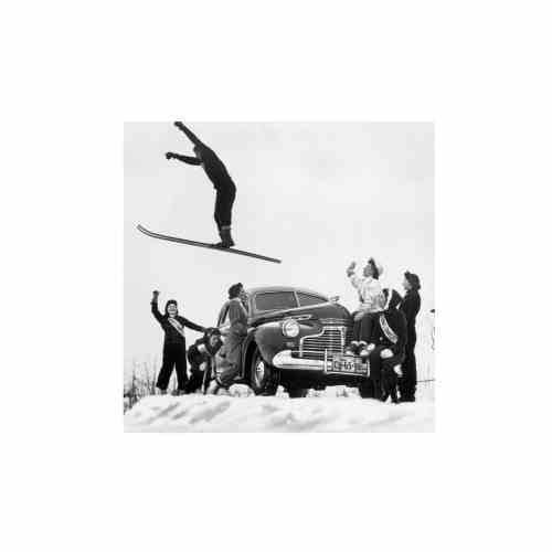 Bilde av Glass picture Ski jump vintage
