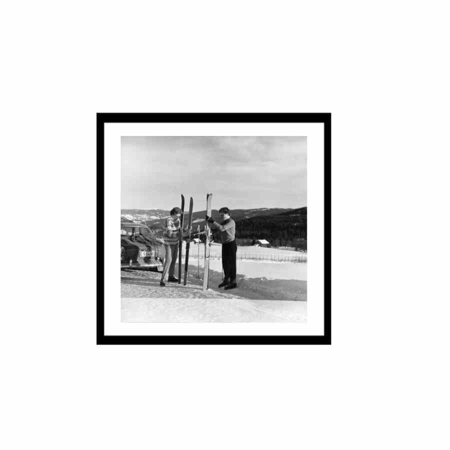 Bilde av Glass picture w/frame Damer med ski