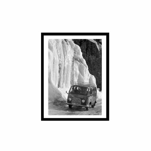 Bilde av Glass picture w/frame Rutevogn