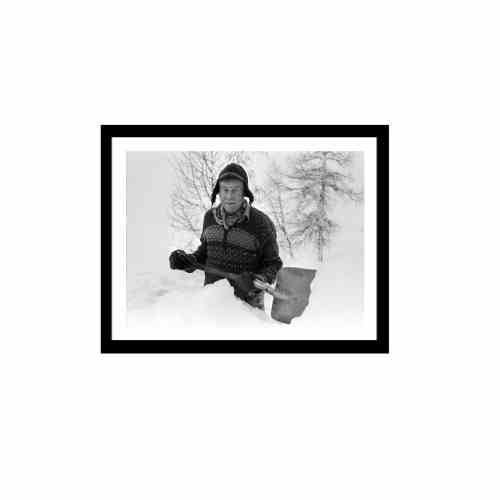 Bilde av Glass picture w/frame snømåking
