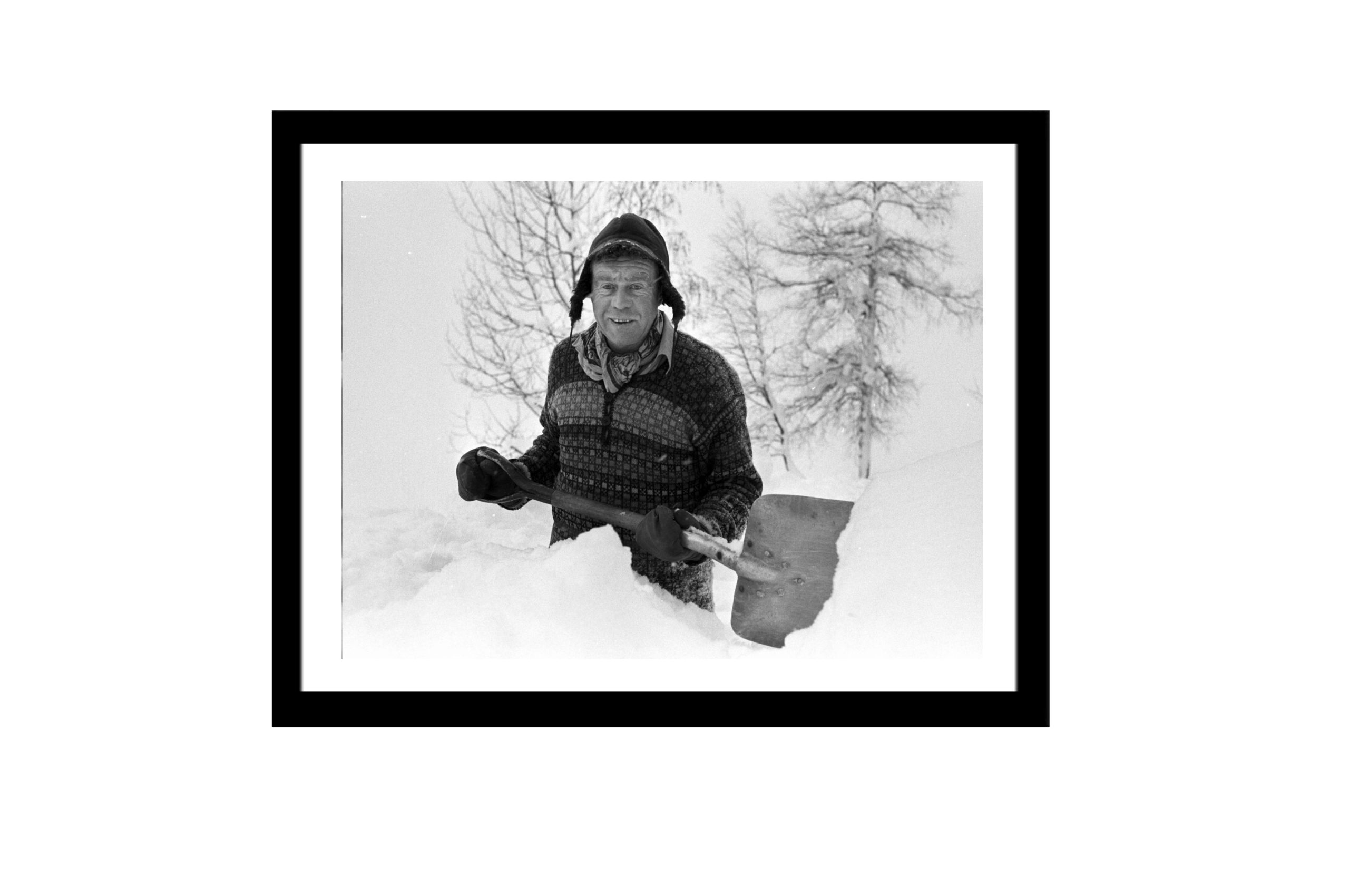 Bilde av Glass picture w/frame snømåking