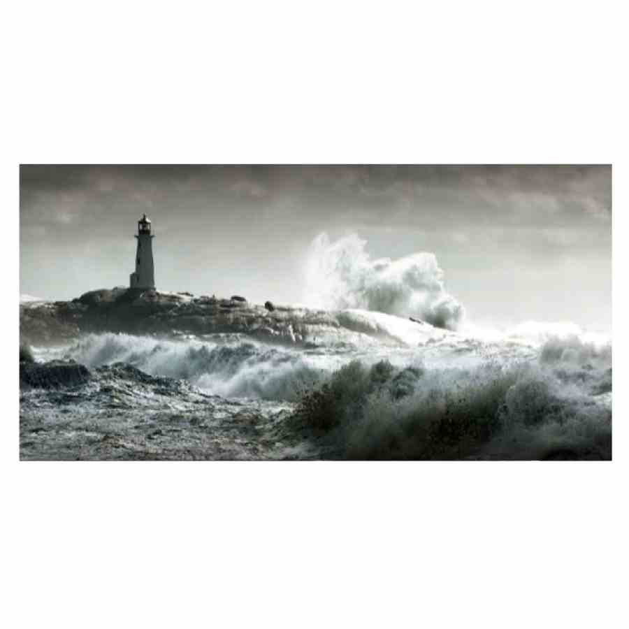 Bilde av Glass picture Lighthouse out in the sea
