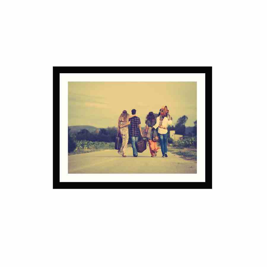 Bilde av Glass picture w/frame hippie venner
