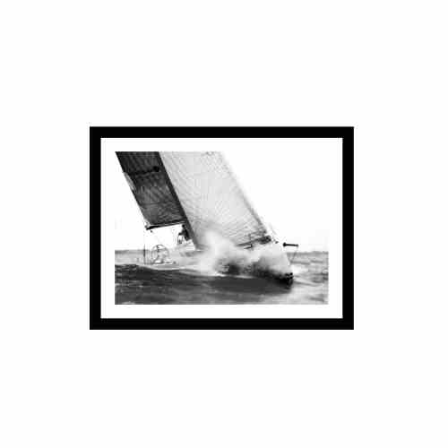 Bilde av Glass picture w/frame sailboat
