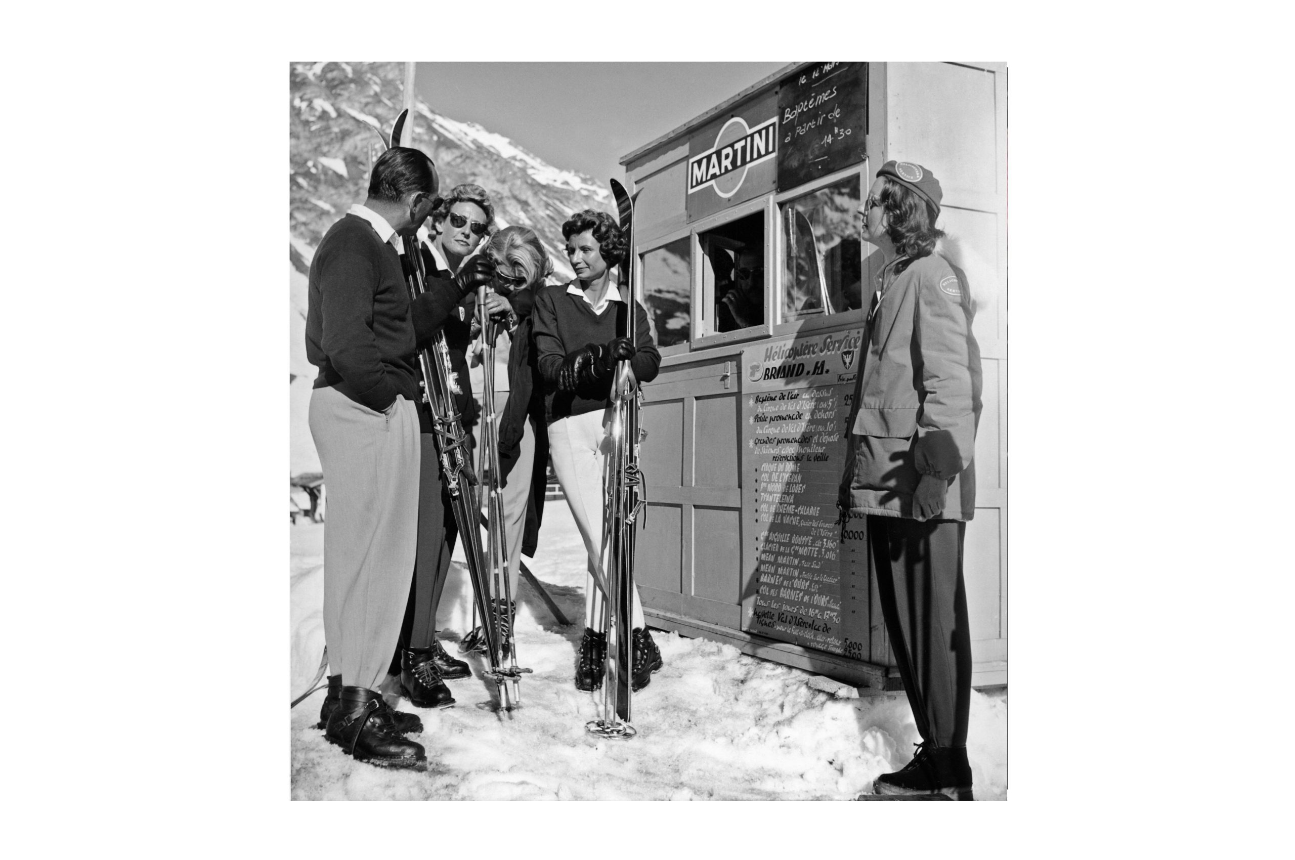 Bilde av Glass picture ticket office Val d'Isere 1950