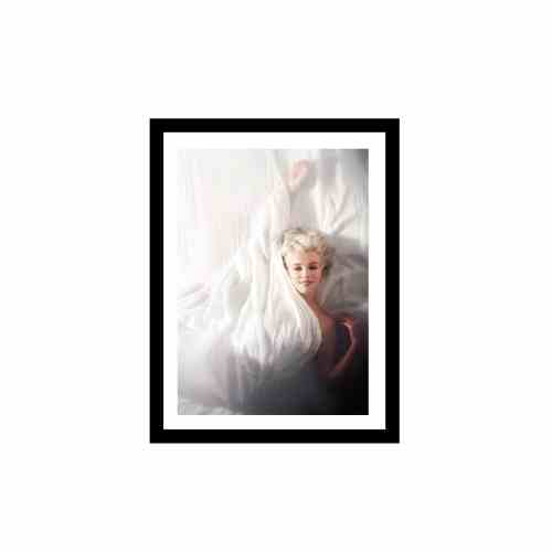 Bilde av Glass picture w/frame Marilyn Monroe in bed