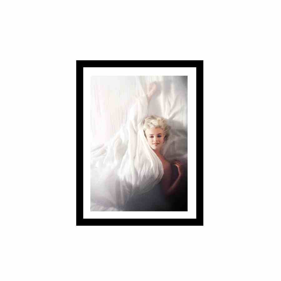 Bilde av Glass picture w/frame Marilyn Monroe in bed