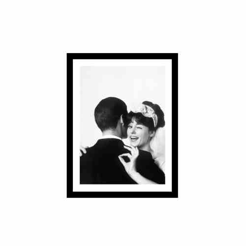 Bilde av Glass picture w/frame THE BRIDE AND THE GROOM