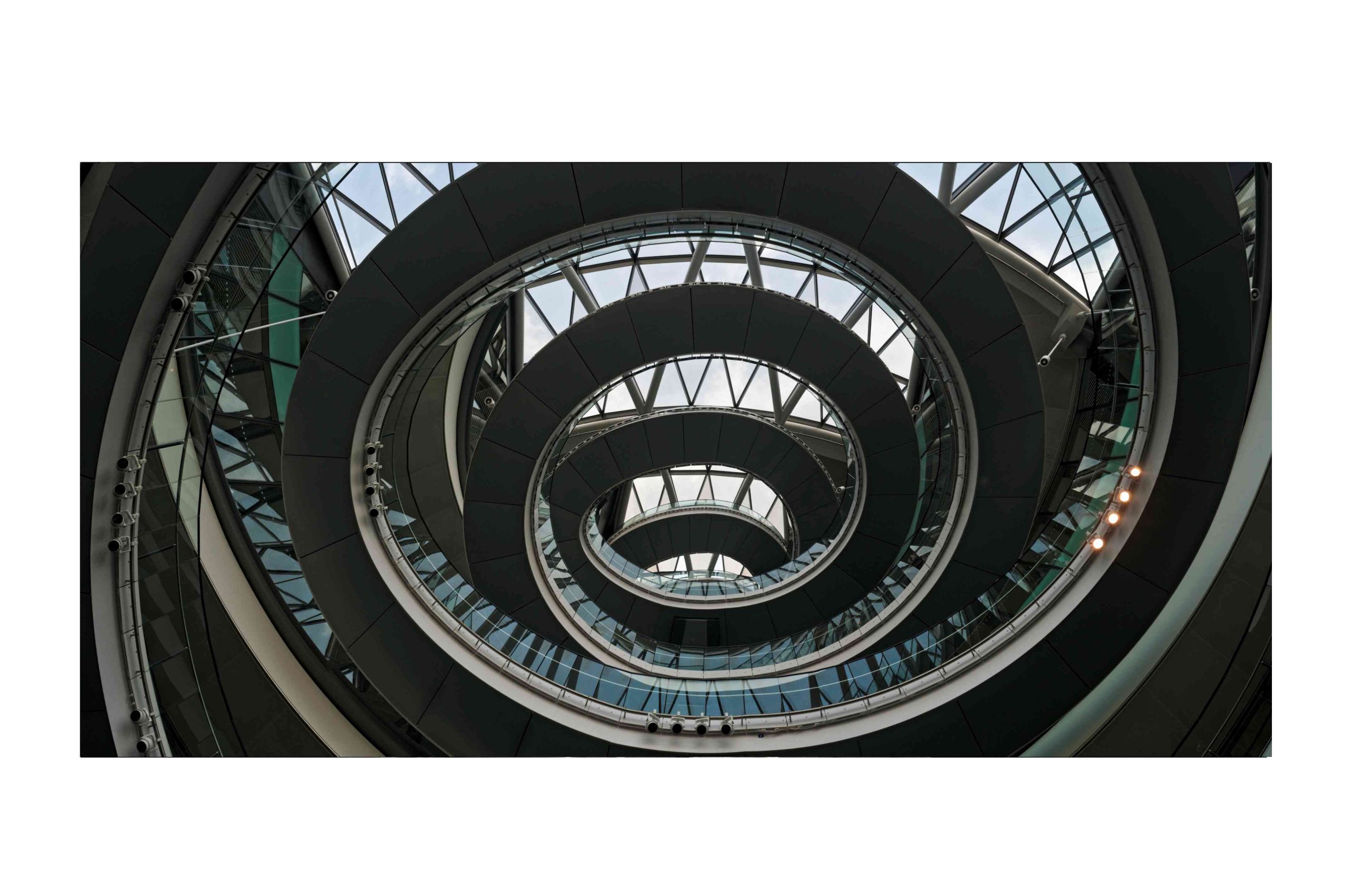 Bilde av Glass picture City Hall London Spiral Staircase 90cm x180cm