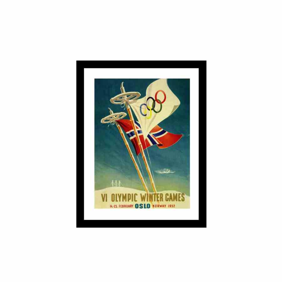 Bilde av Glass picture w/frame Oslo 1952 Olympic Games