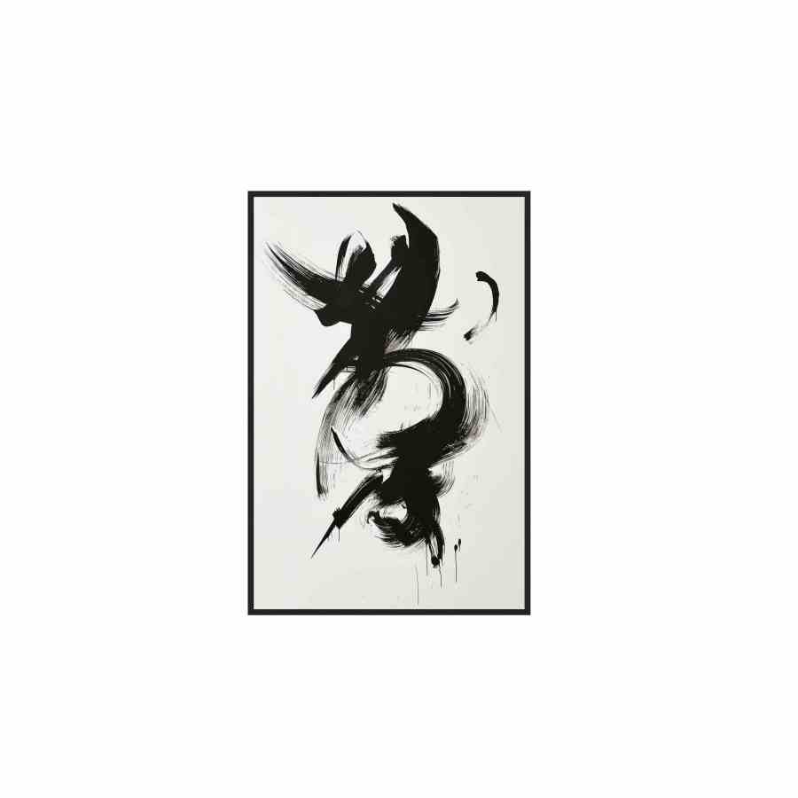 Bilde av Hand painted art with frame GOTHIC GRAFFITI 1 -