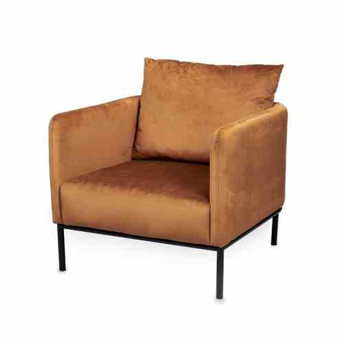 Bilde av Rockefeller halvrund velour Caramel
