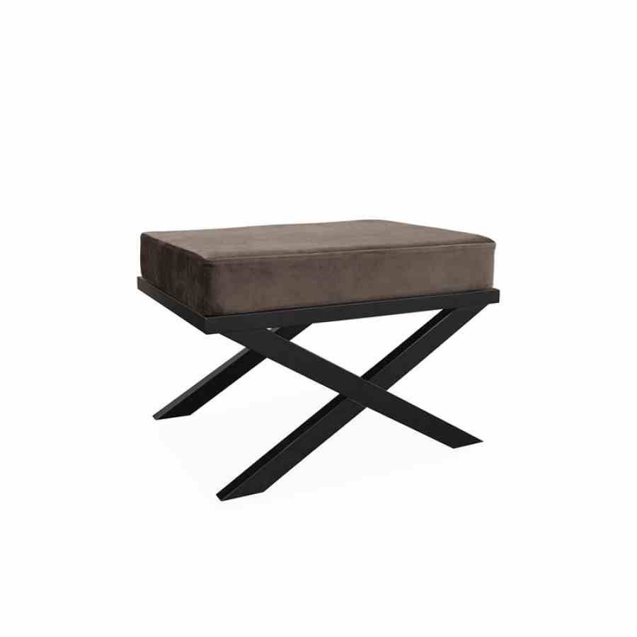 Bilde av Krakk med Kryss Velour Brown