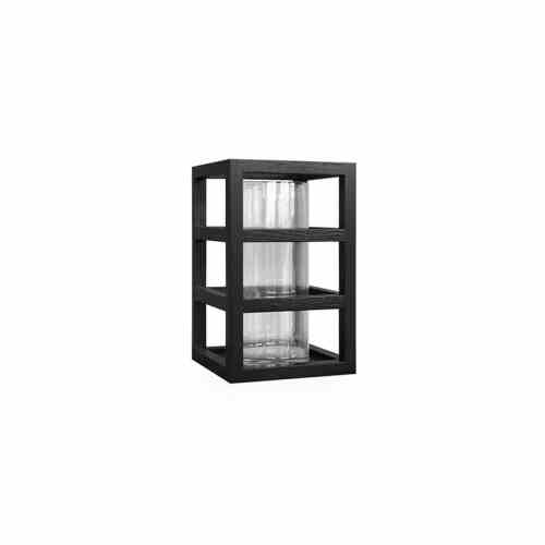 Lanterne sort eik med glass sylinder