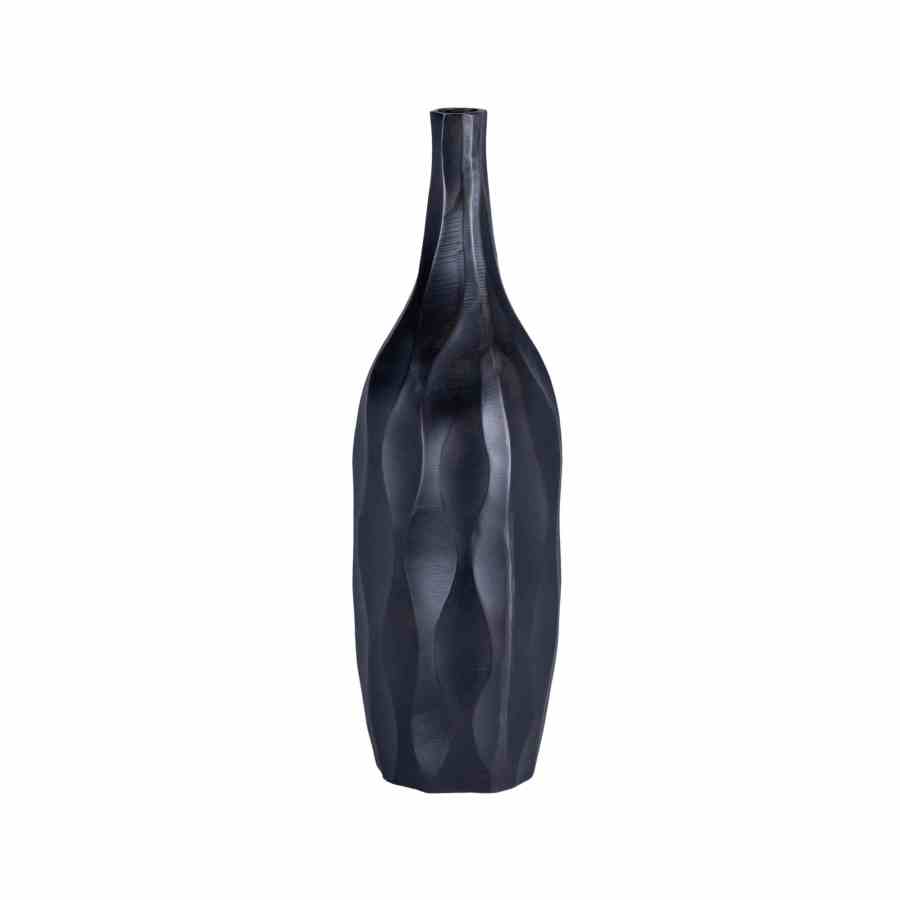 Bilde av Stor blomste vase Dark Bronze