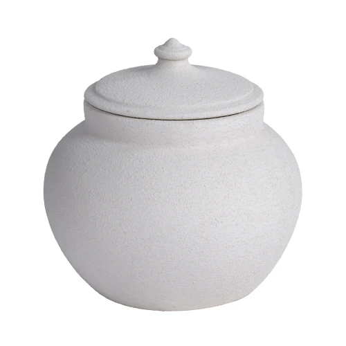 Bilde av Krukke med lokk Beige Textured