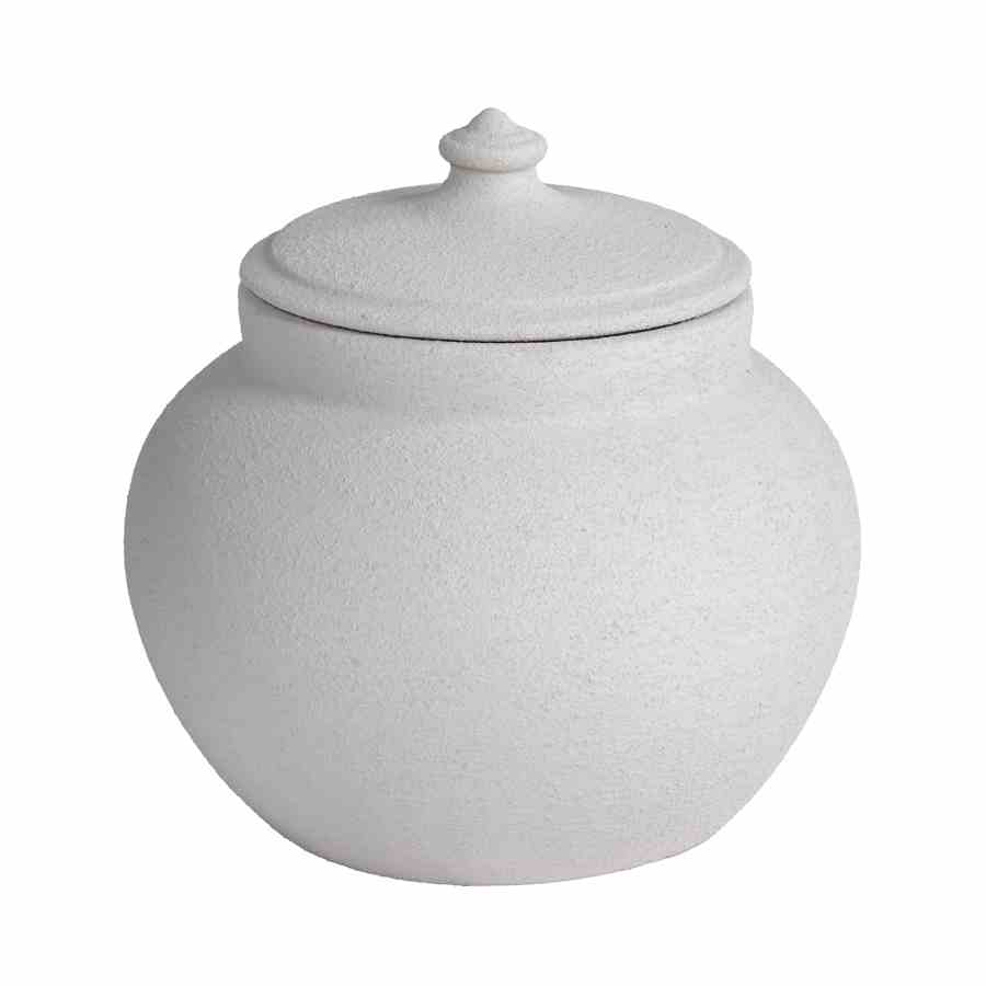 Bilde av Krukke med lokk Beige Textured