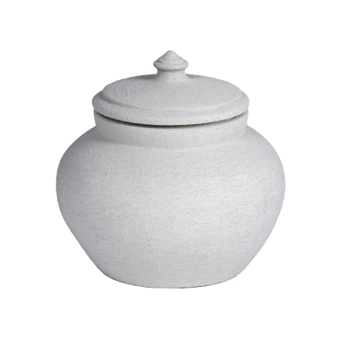 Bilde av Krukke med lokk Beige Textured
