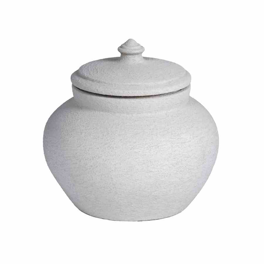 Bilde av Krukke med lokk Beige Textured