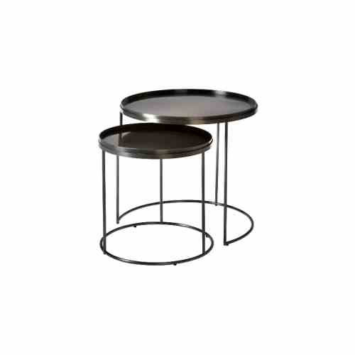 Bilde av Newport Black steel Sett av 2 bord