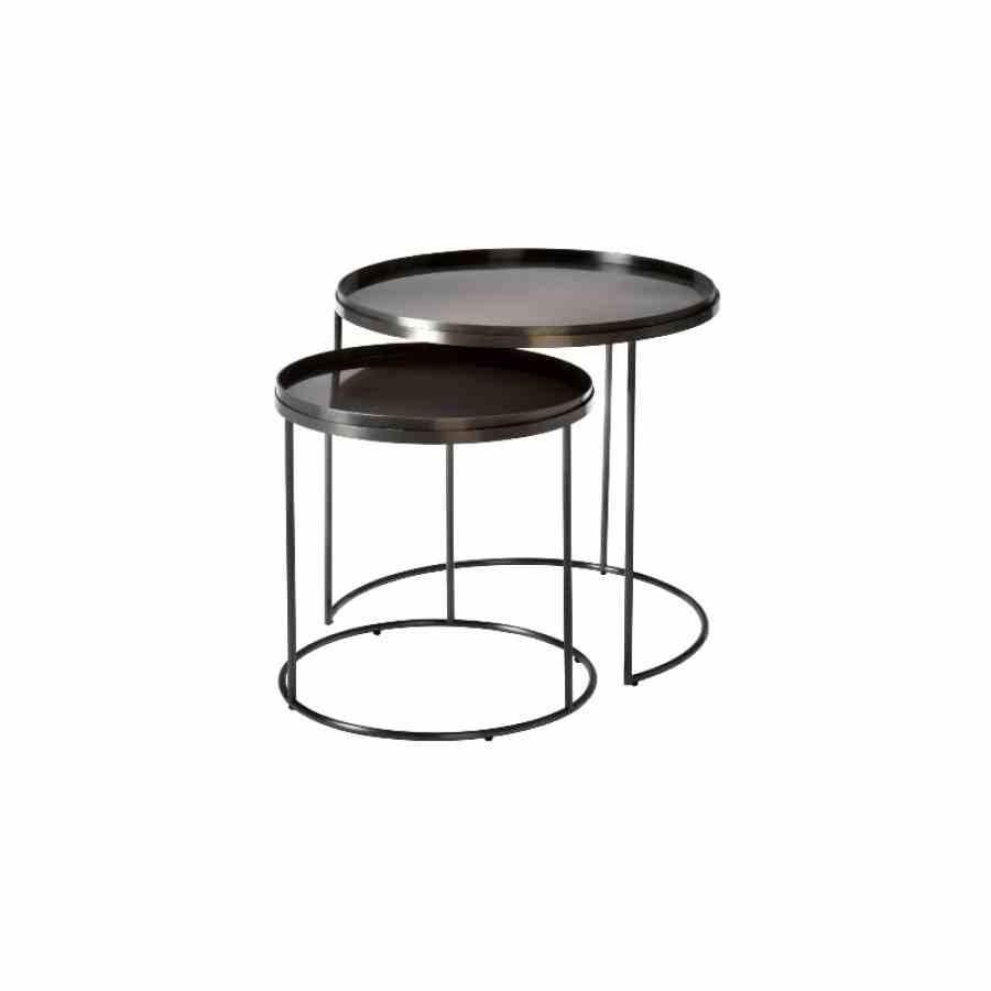 Bilde av Newport Black steel Sett av 2 bord