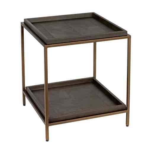 Bilde av brass frame Brown Leather