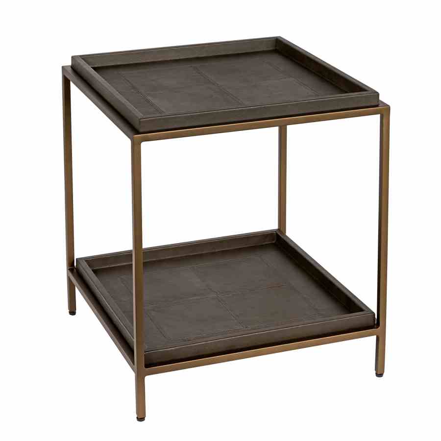 Bilde av brass frame Brown Leather