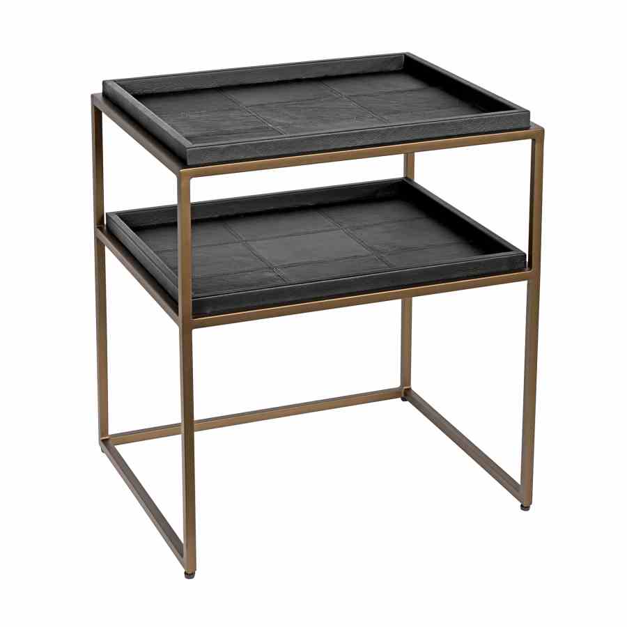 Bilde av brass frame Black Leather