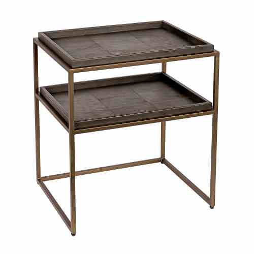Bilde av brass frame Brown Leather