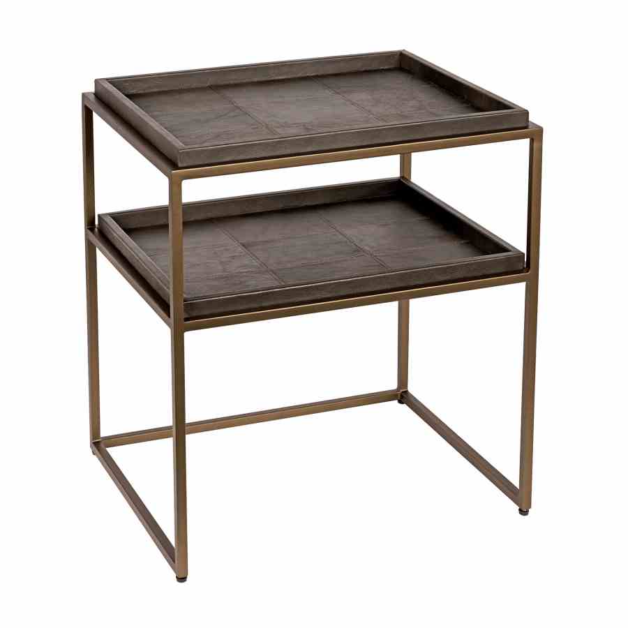 Bilde av brass frame Brown Leather